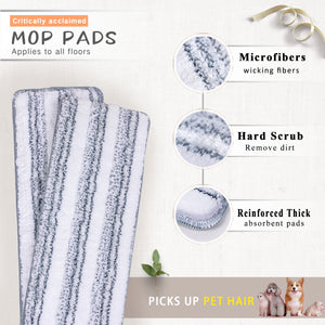 Oshang Flat Mop and Bucket (OG1) - 4 Microfiber Mop Pads