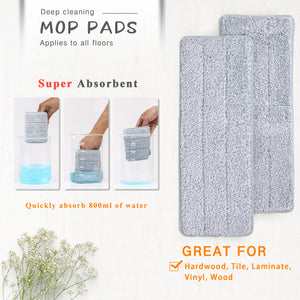 Oshang Flat Mop and Bucket (OG1) - 4 Microfiber Mop Pads
