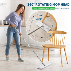 Oshang Flat Mop and Bucket (OG3) - 2 Microfiber Mop Pads