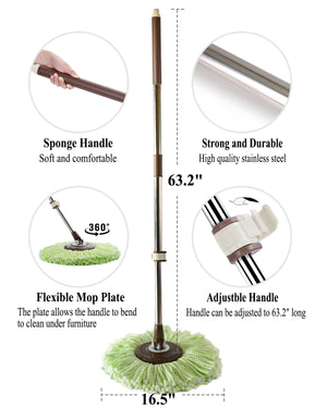 Oshang Stainless Steel Spin Mop and Bucket